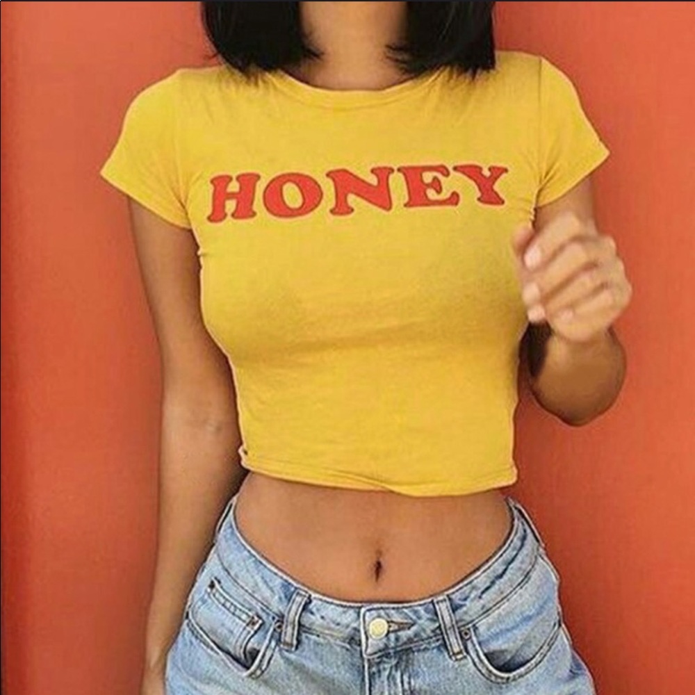 HONEY YELLOW, medium crop top in packaging - Picture 1 of 7